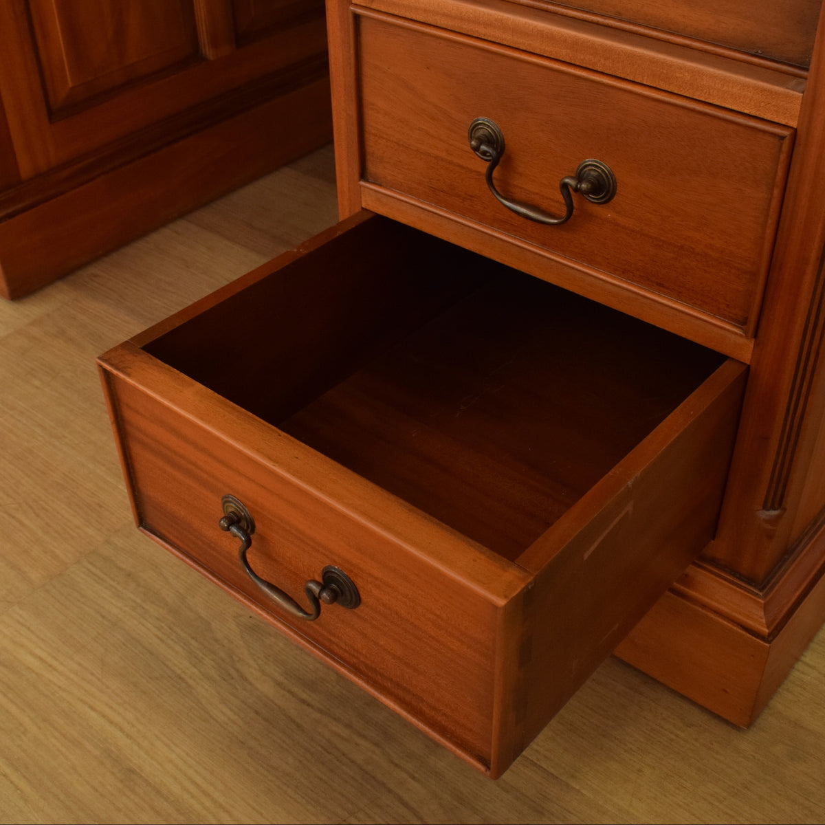 Leather-Top Pedestal Desk