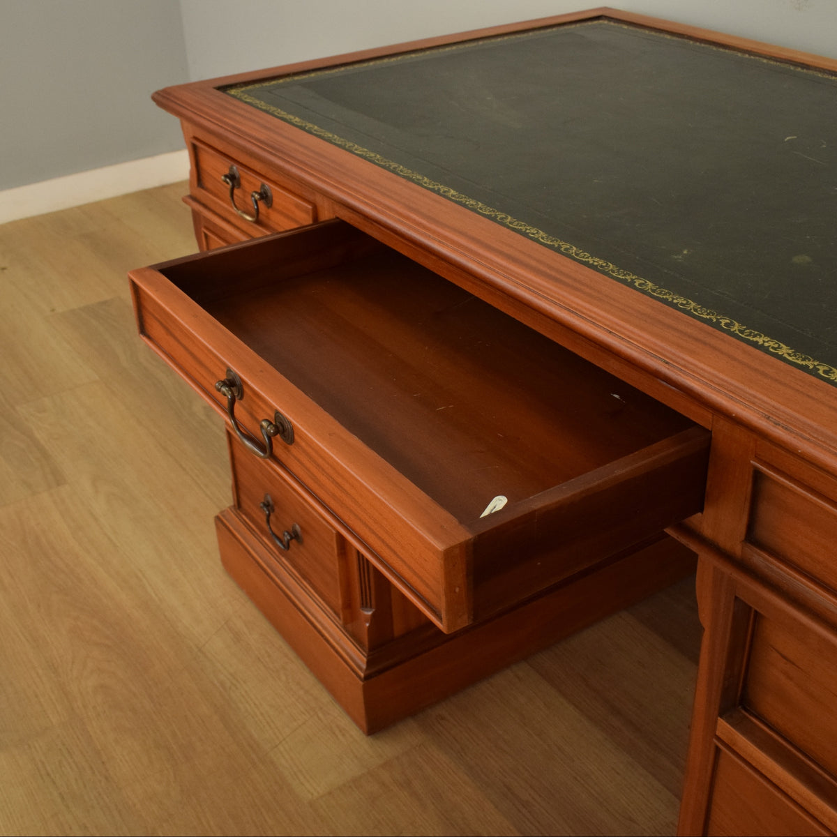 Leather-Top Pedestal Desk