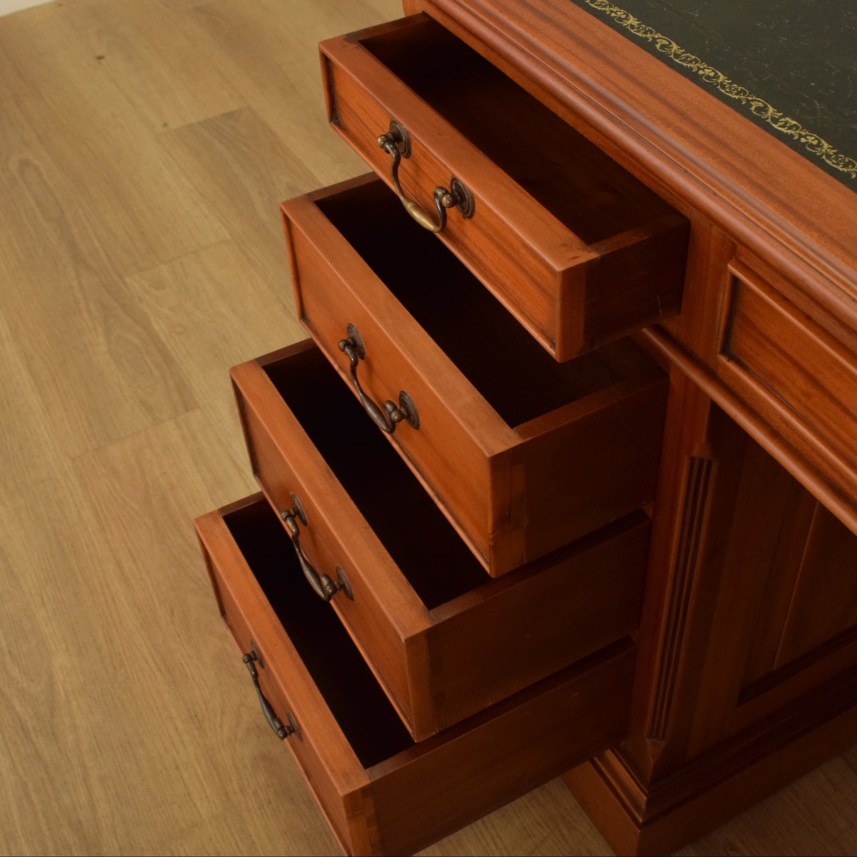 Leather-Top Pedestal Desk
