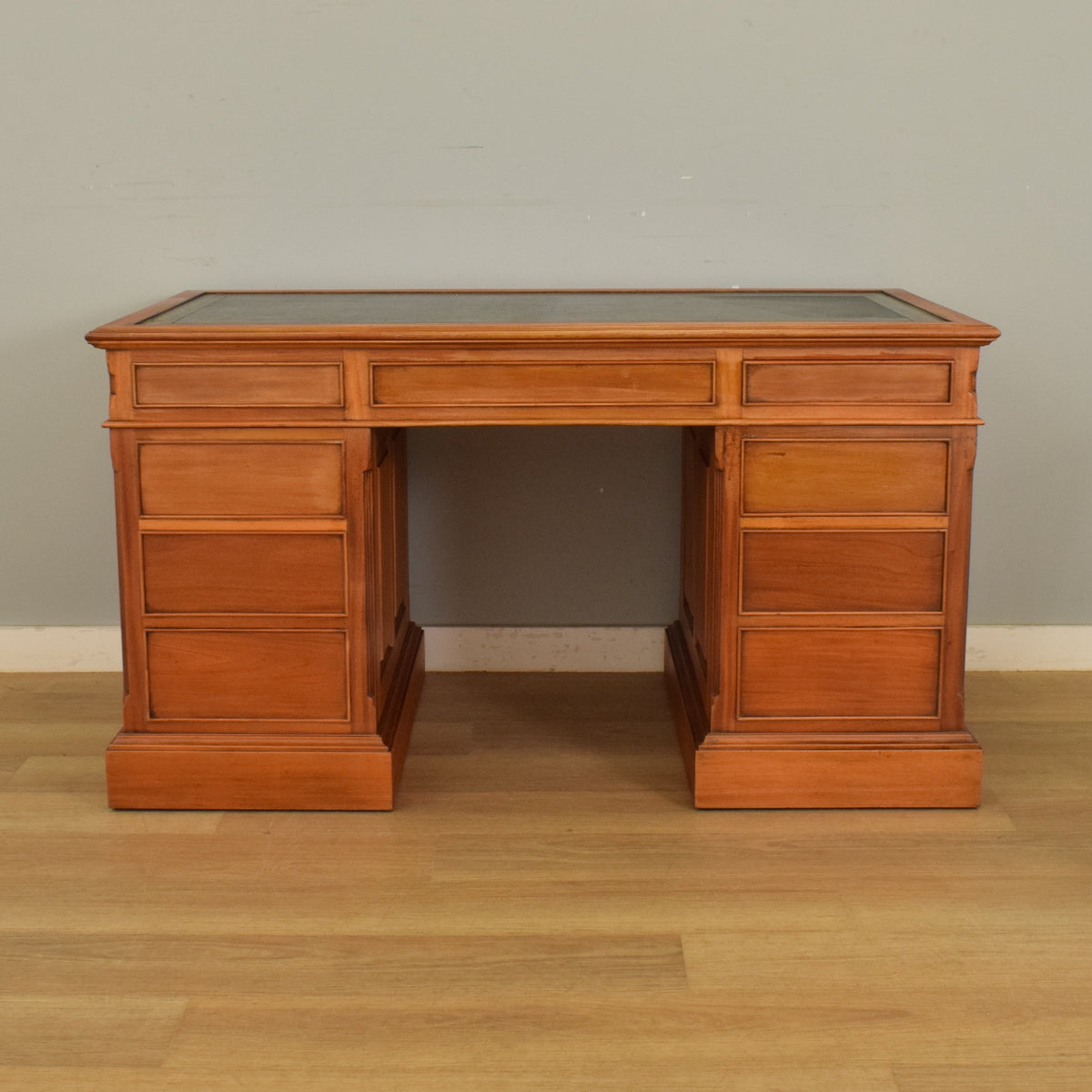 Leather-Top Pedestal Desk