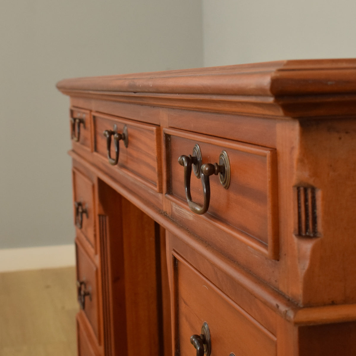Leather-Top Pedestal Desk