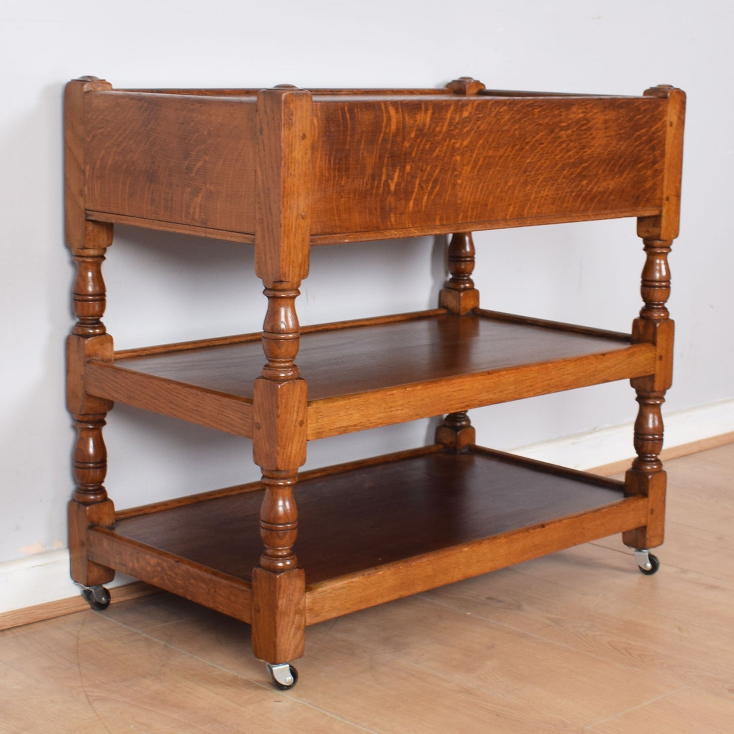 Restored Oak Tea Trolley with Drawer