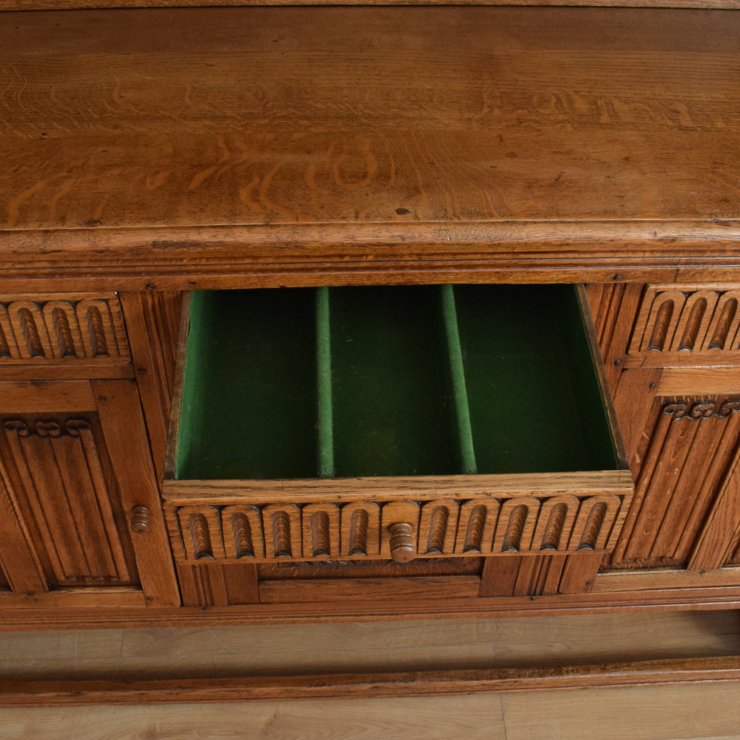 Restored High Back Oak Sideboard