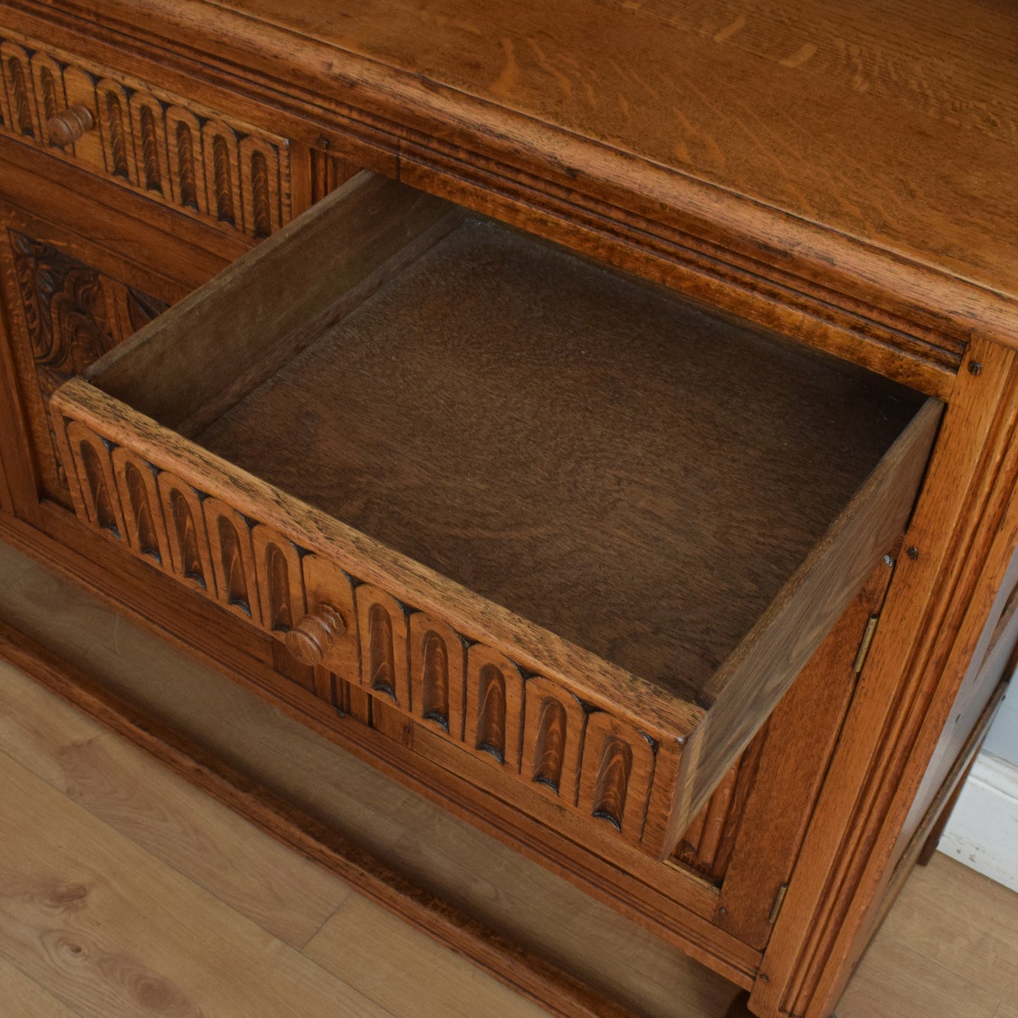 Restored High Back Oak Sideboard