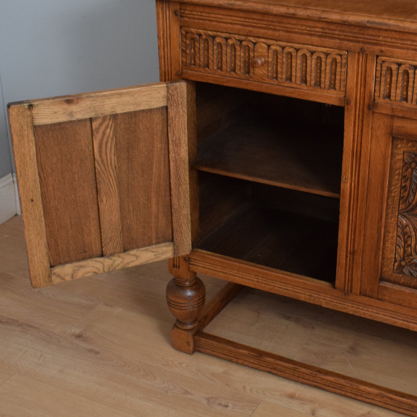 Restored High Back Oak Sideboard