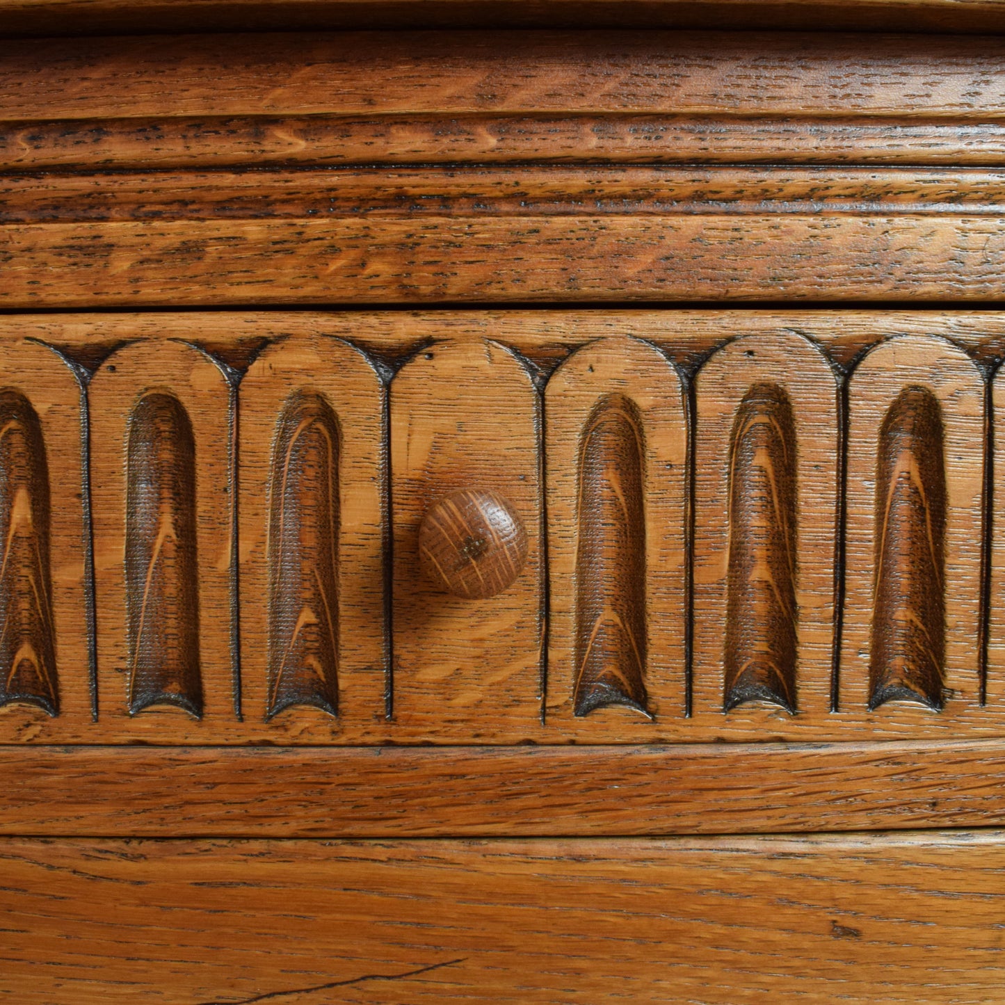 Restored High Back Oak Sideboard