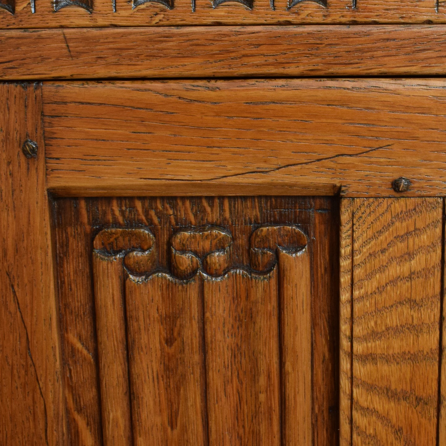 Restored High Back Oak Sideboard