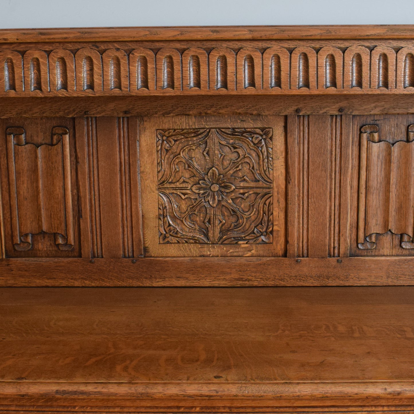 Restored High Back Oak Sideboard