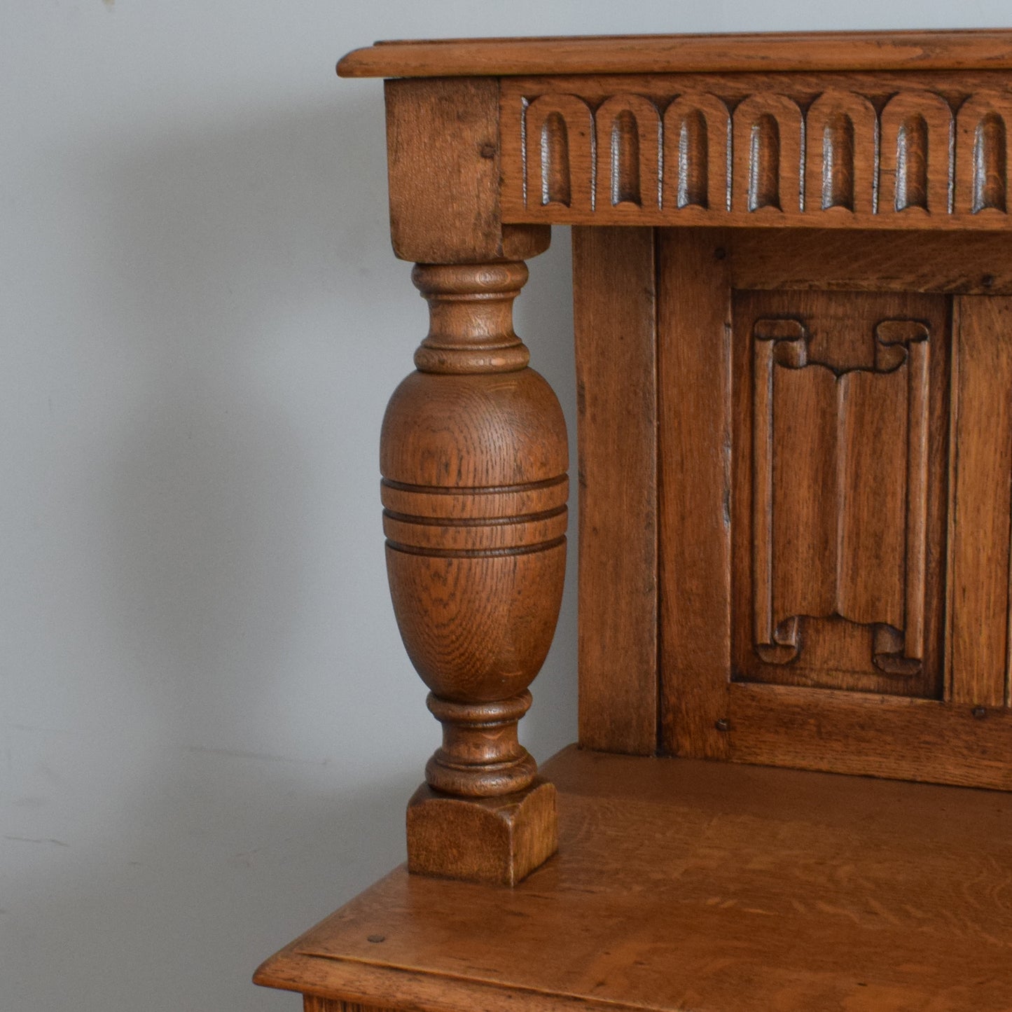 Restored High Back Oak Sideboard