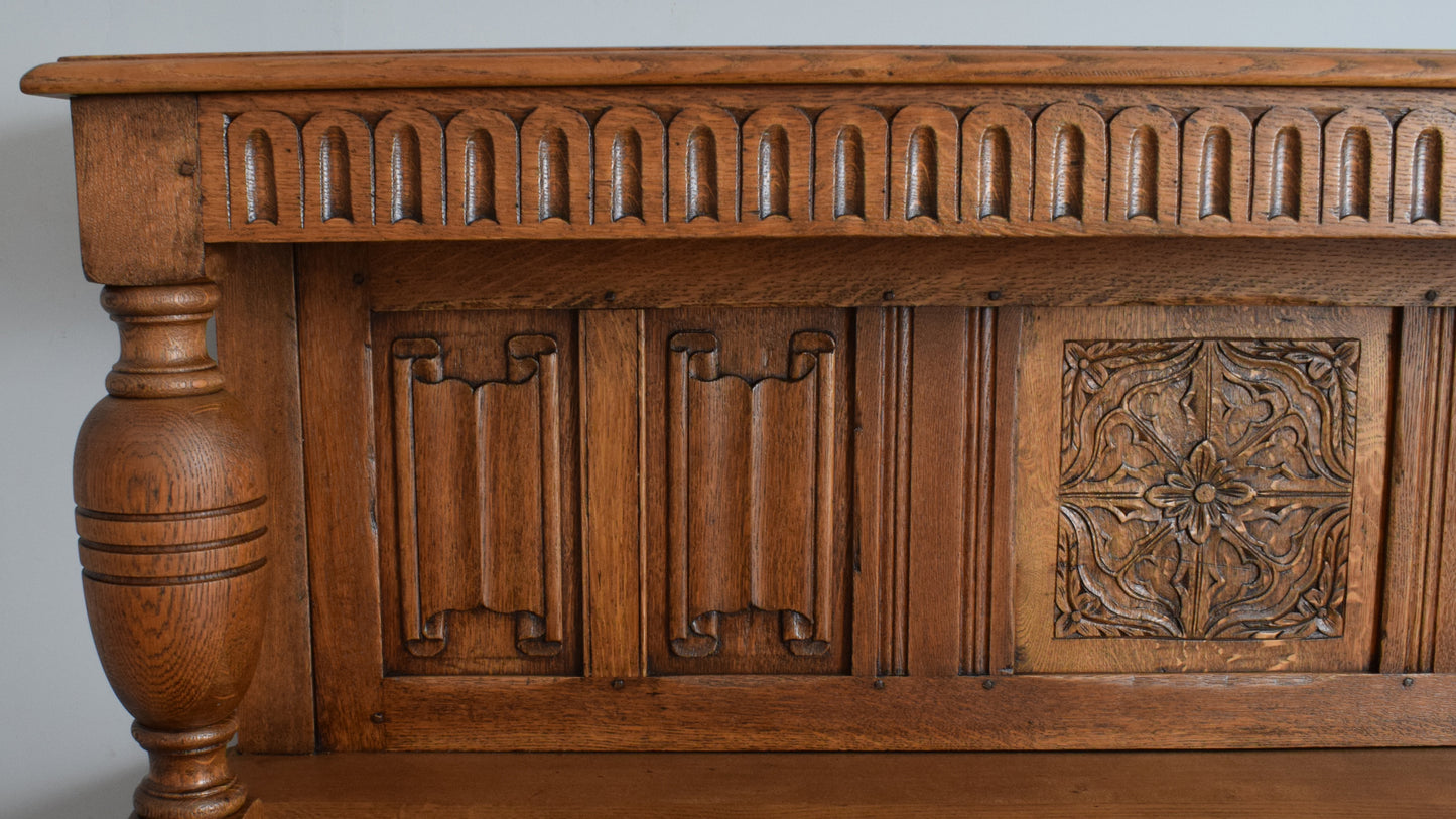 Restored High Back Oak Sideboard