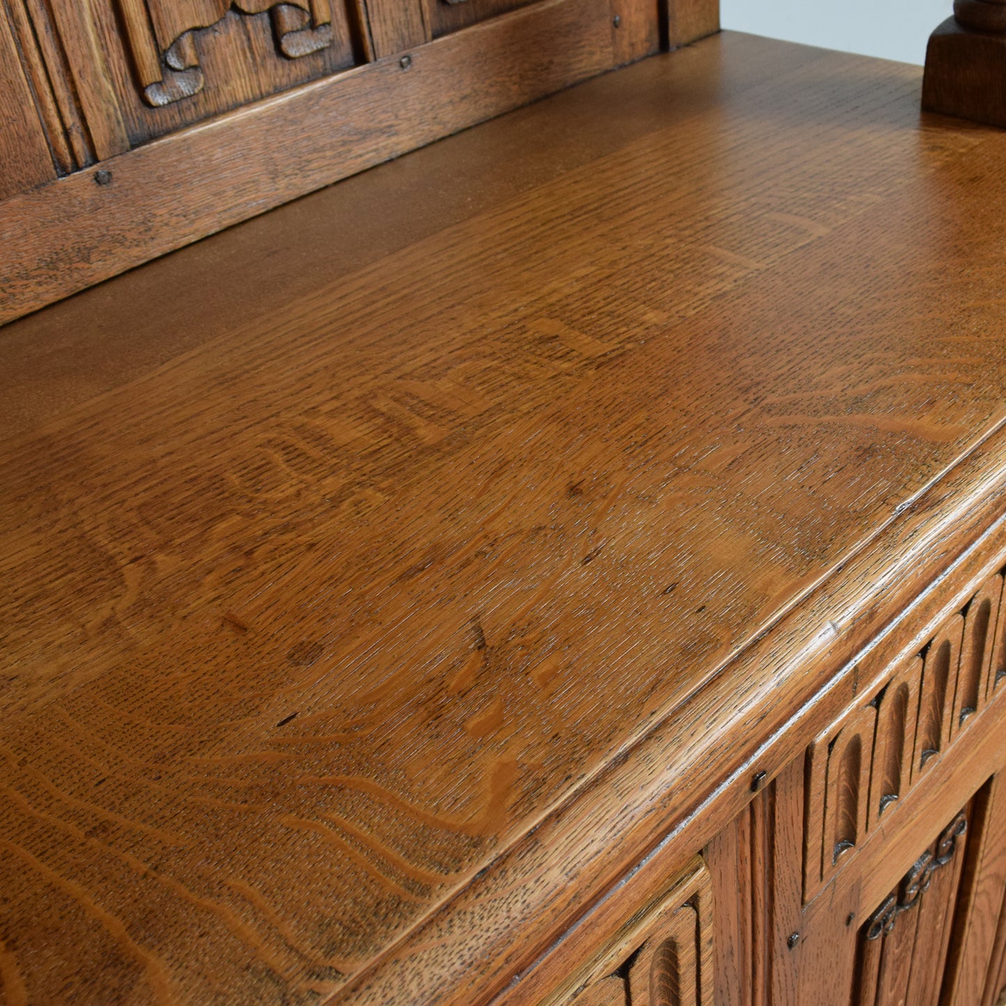 Restored High Back Oak Sideboard