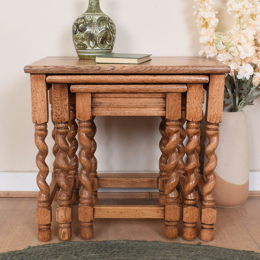 Barley Twist Nest of Three Tables