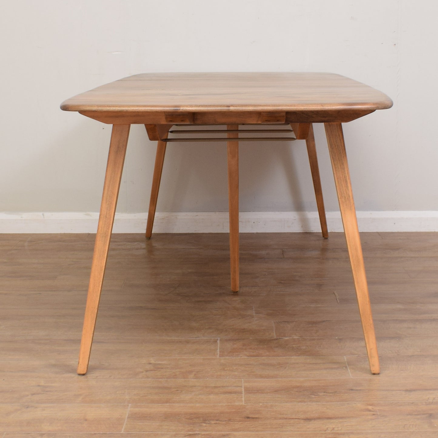 Restored Ercol Grand Windsor Plank Table And Eight Chairs