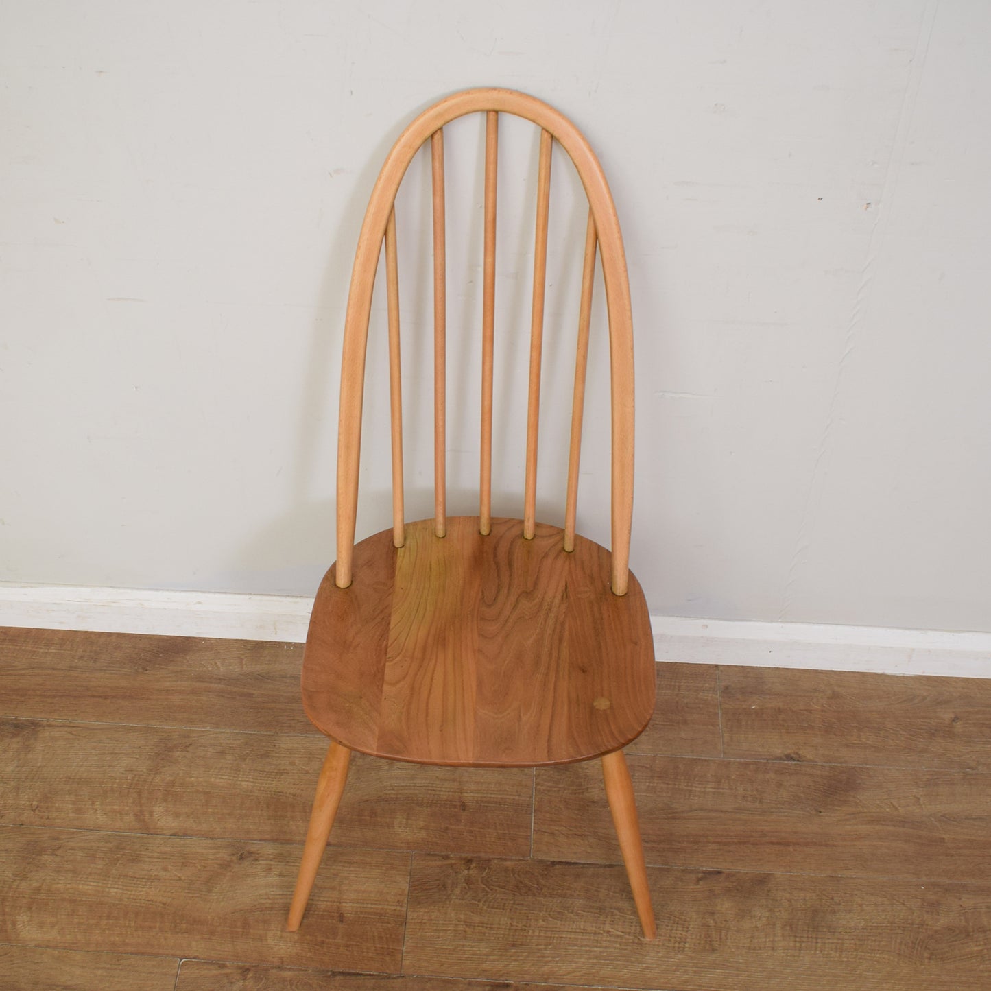 Restored Ercol Grand Windsor Plank Table And Eight Chairs