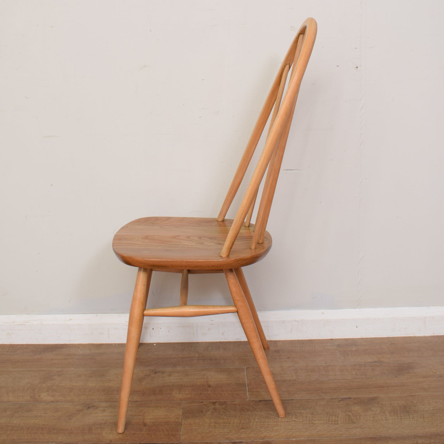 Restored Ercol Grand Windsor Plank Table And Eight Chairs