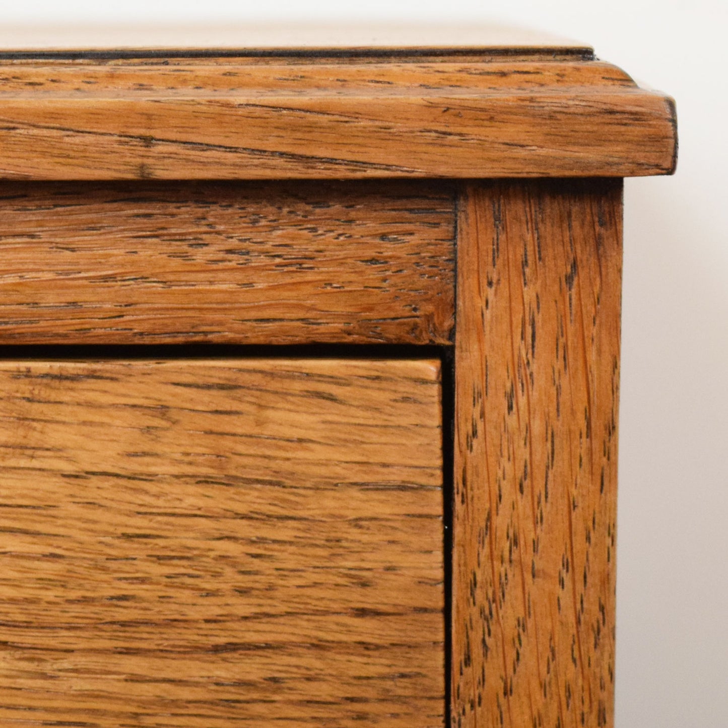 Carved Oak Pedestal Desk