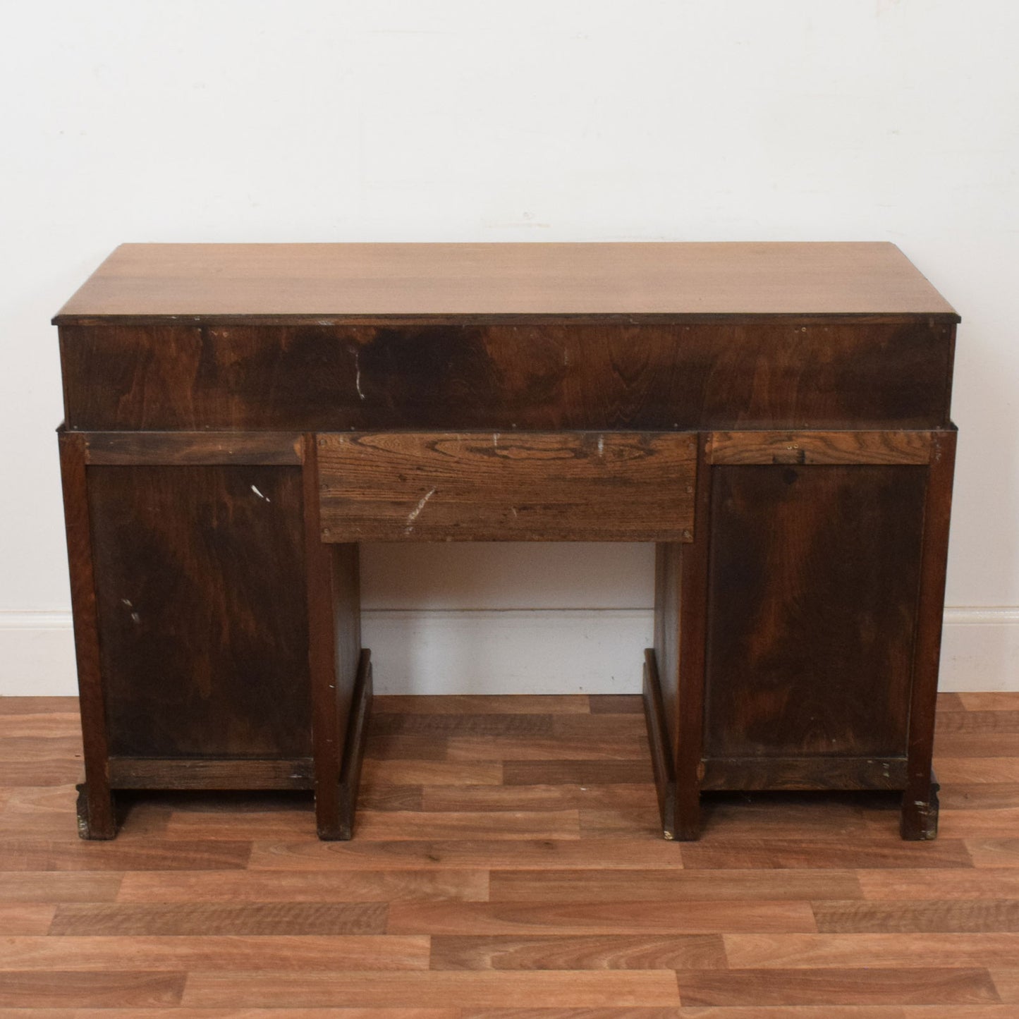 Carved Oak Pedestal Desk