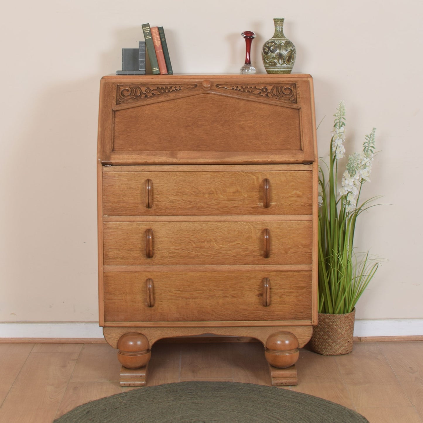 Oak Art Deco Bureau