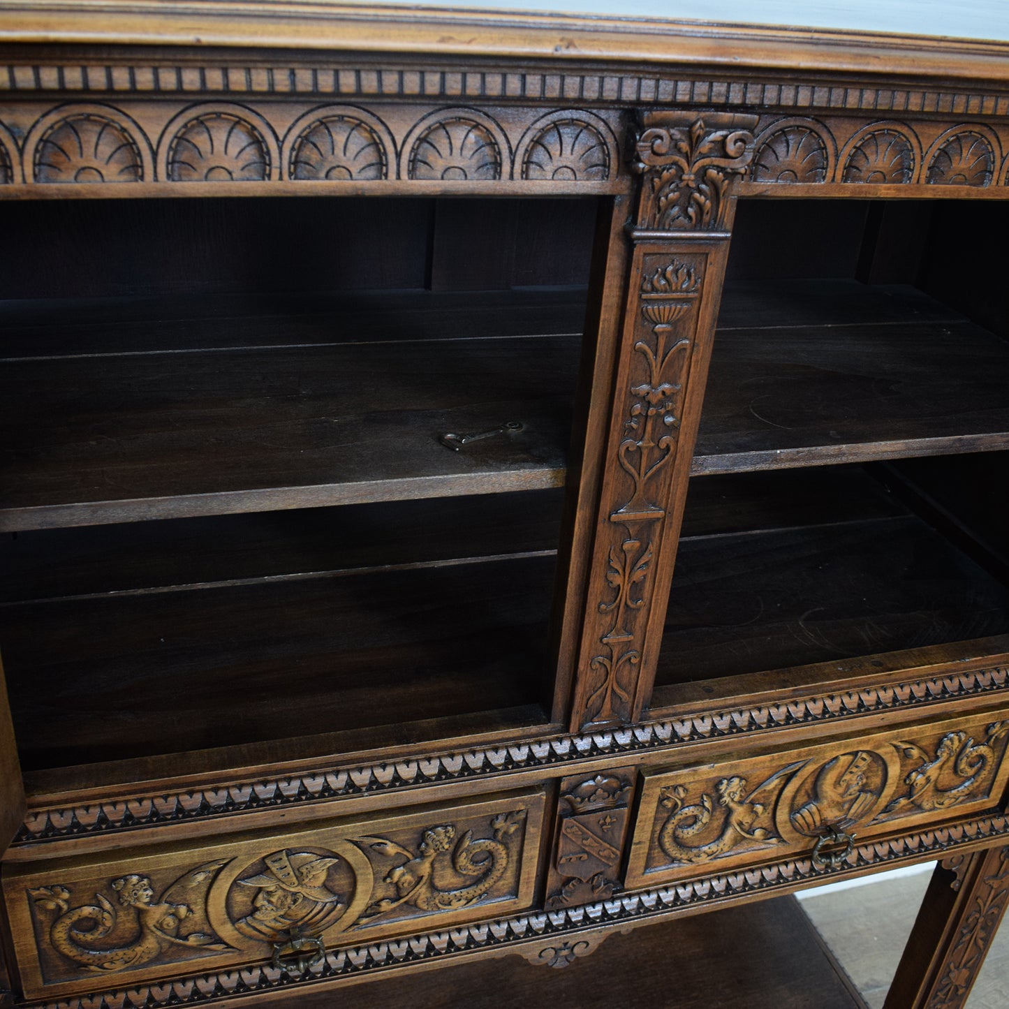 Carved French Oak Sideboard