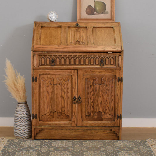 Restored Oak Linenfold Bureau