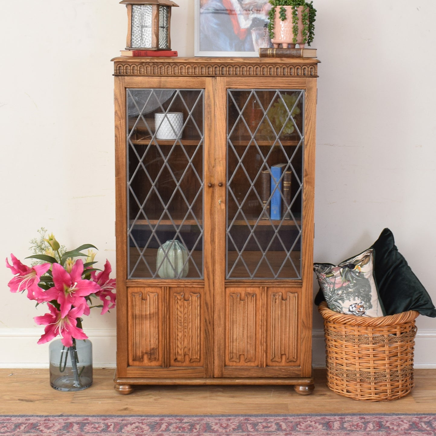 Glazed Oak 'Priory' Bookcase