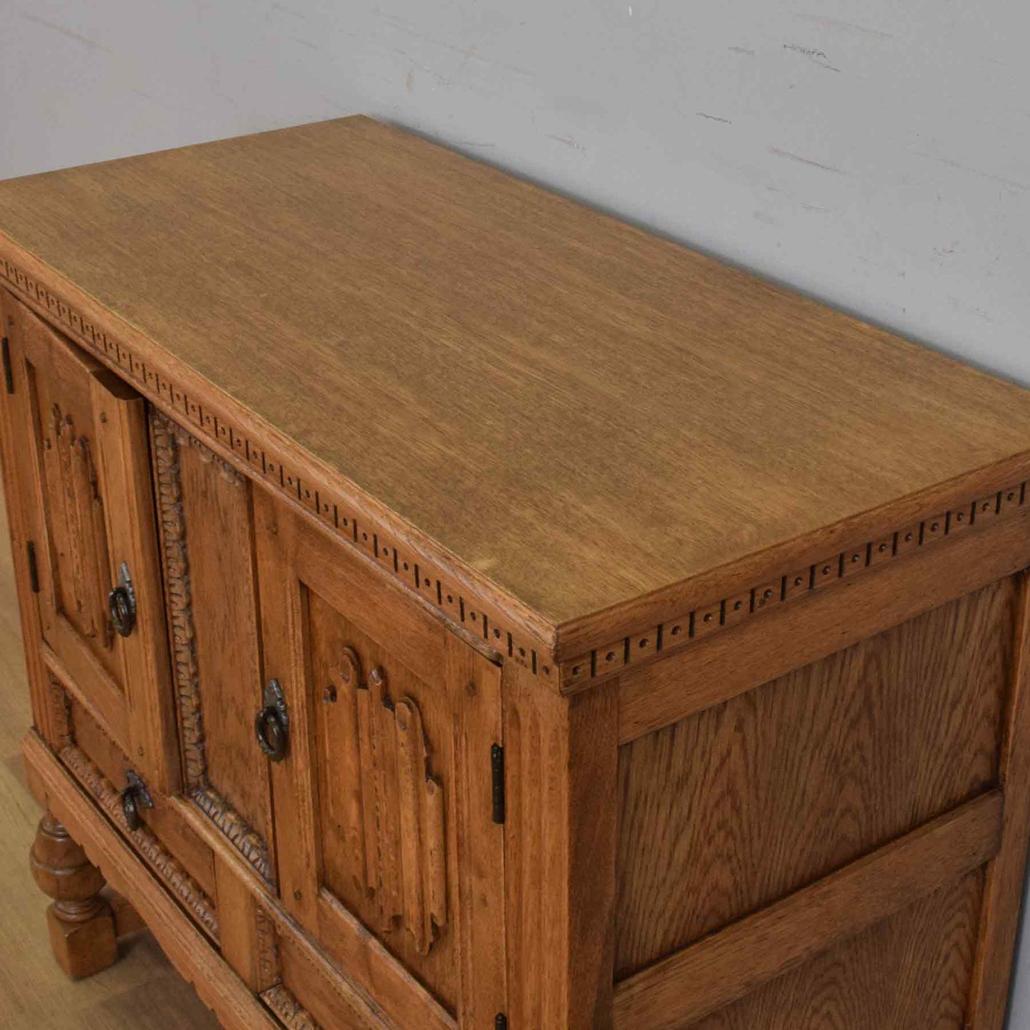 Small Carved Oak Sideboard