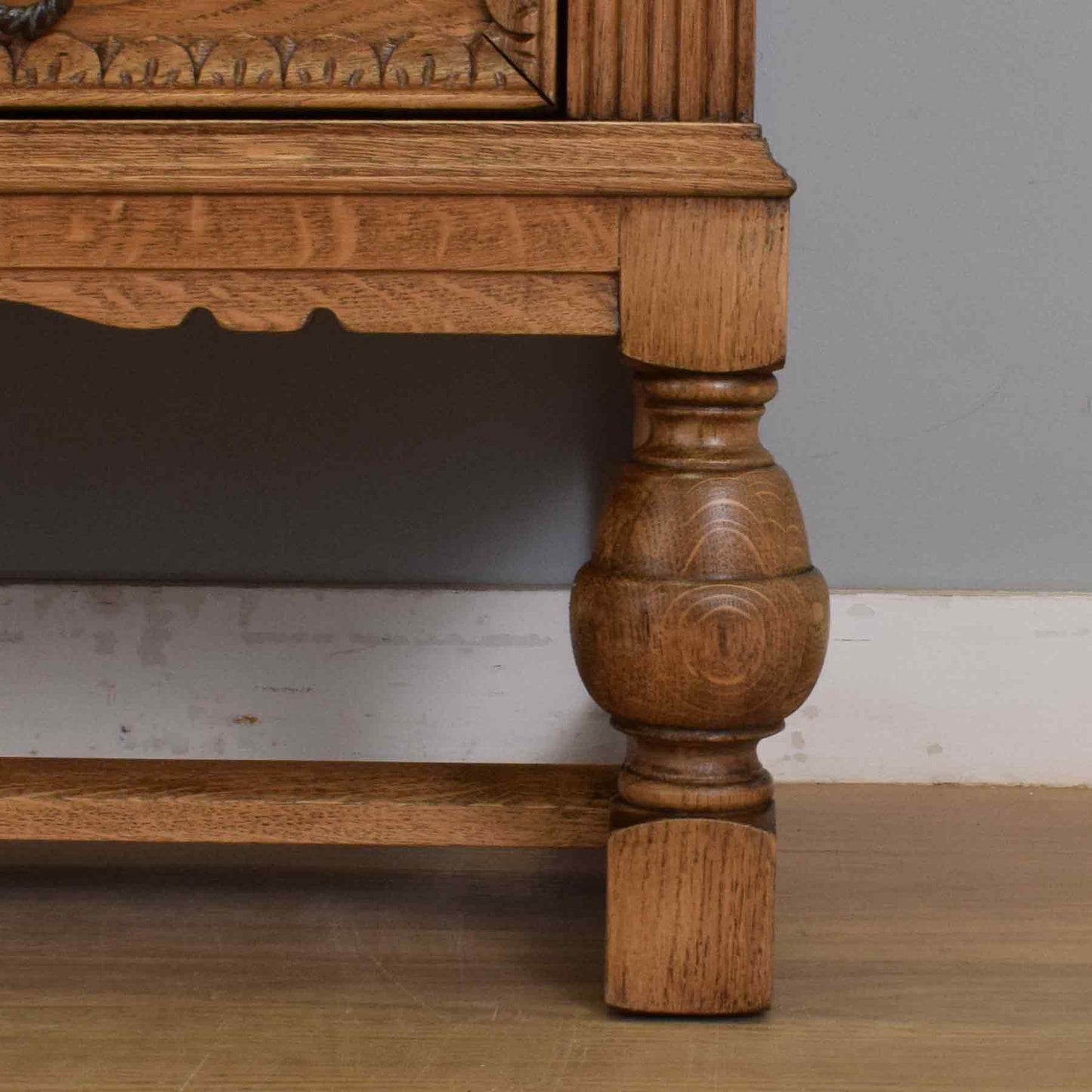 Small Carved Oak Sideboard
