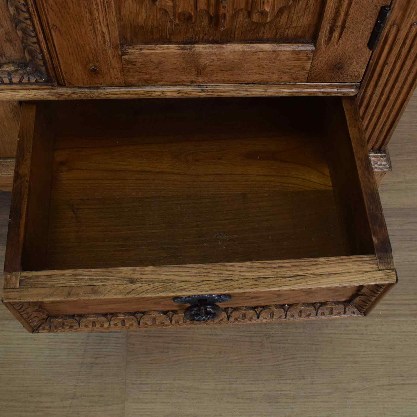Small Carved Oak Sideboard