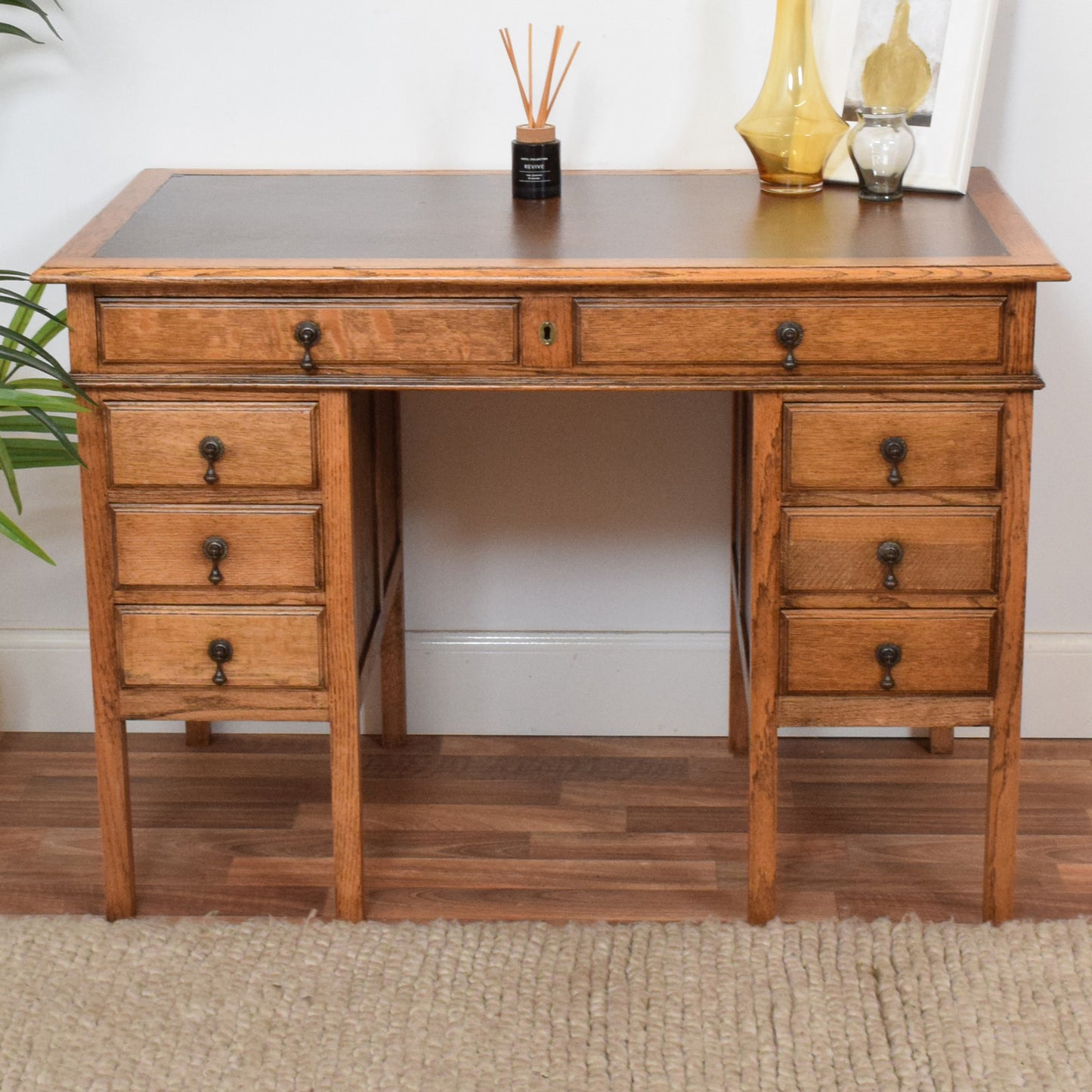 Leather Top Pedestal Desk