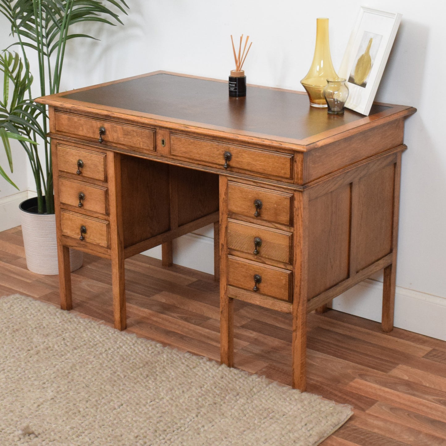 Leather Top Pedestal Desk