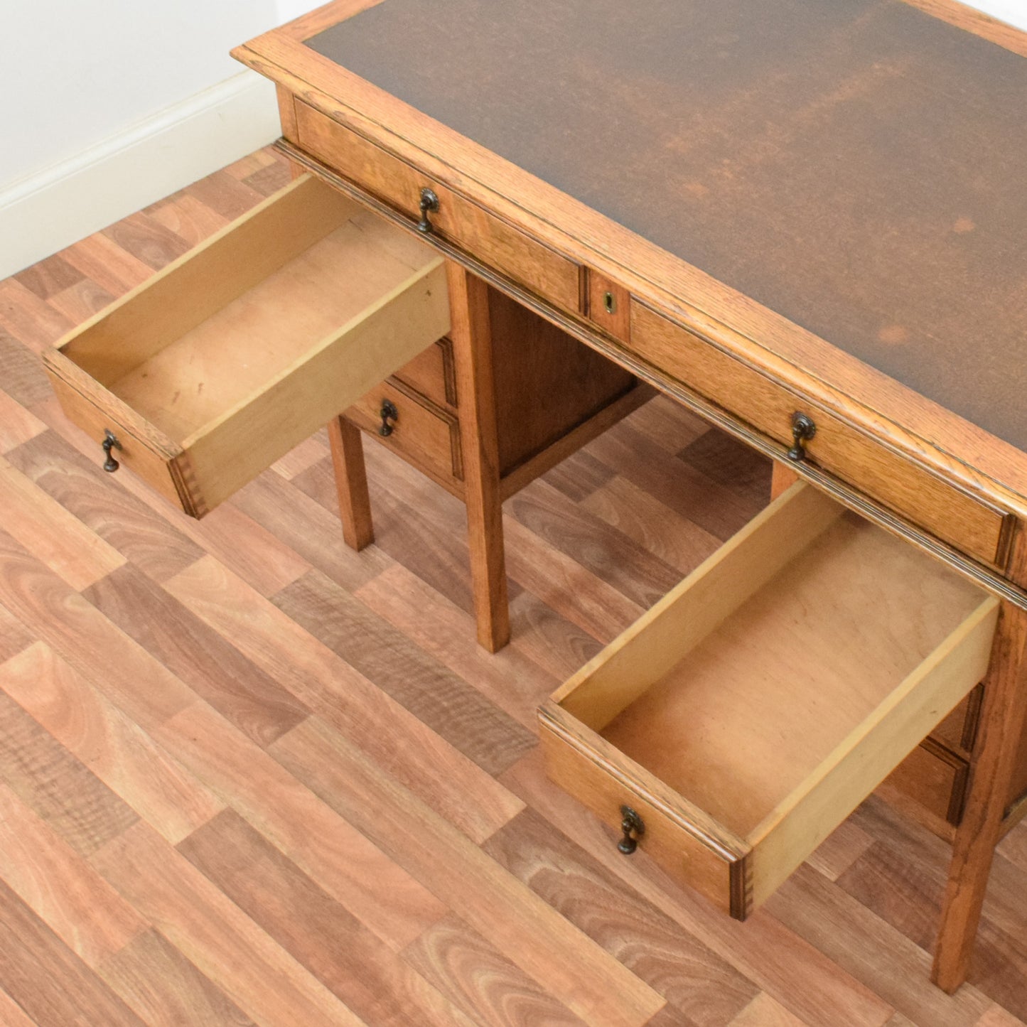 Leather Top Pedestal Desk