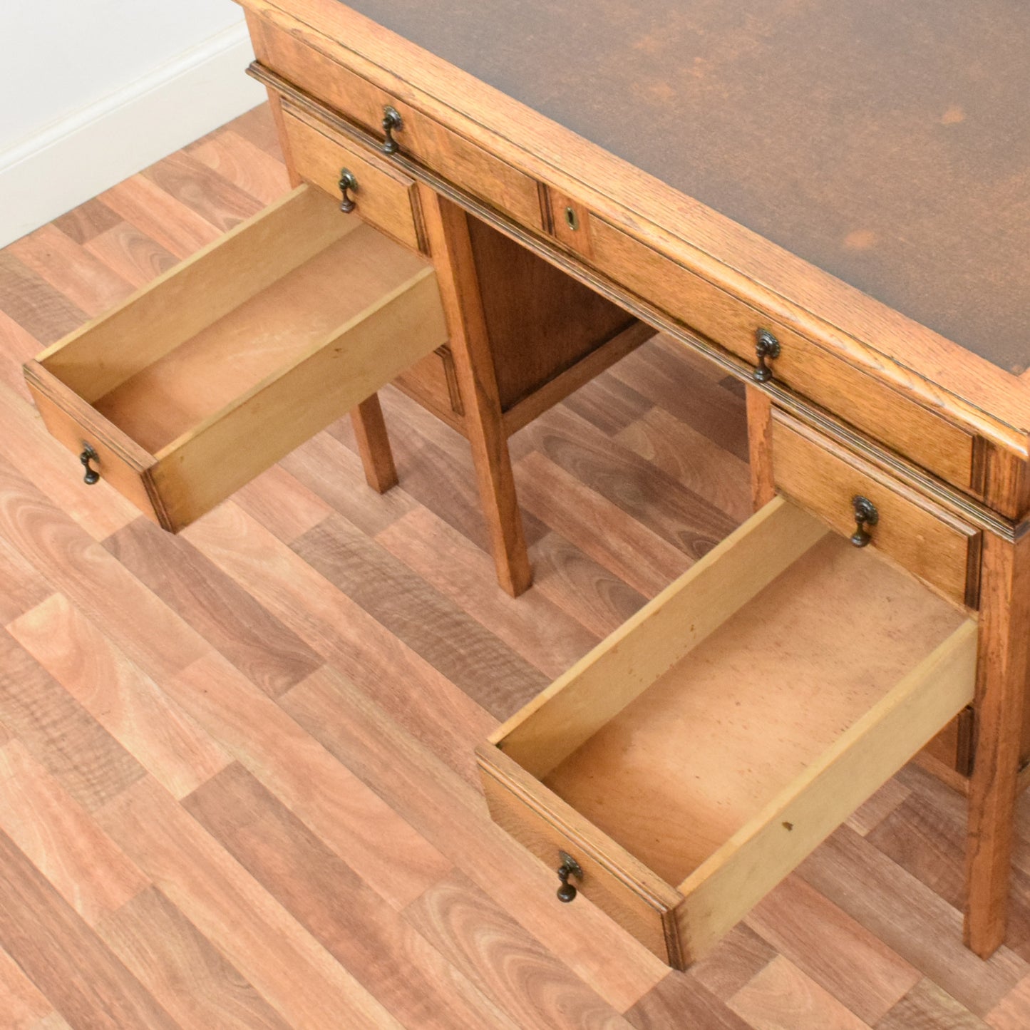 Leather Top Pedestal Desk