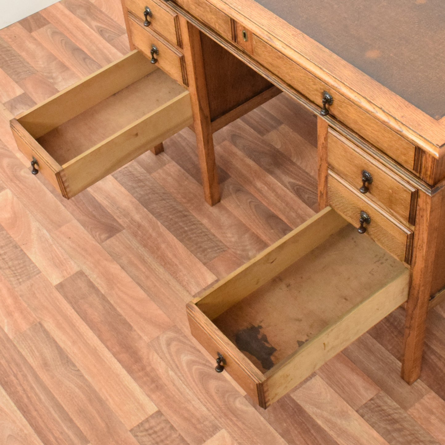 Leather Top Pedestal Desk