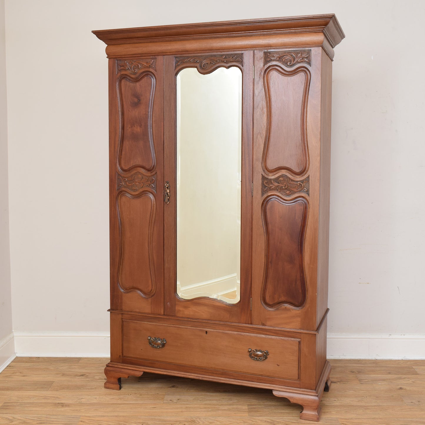 Mahogany Mirrored Wardrobe