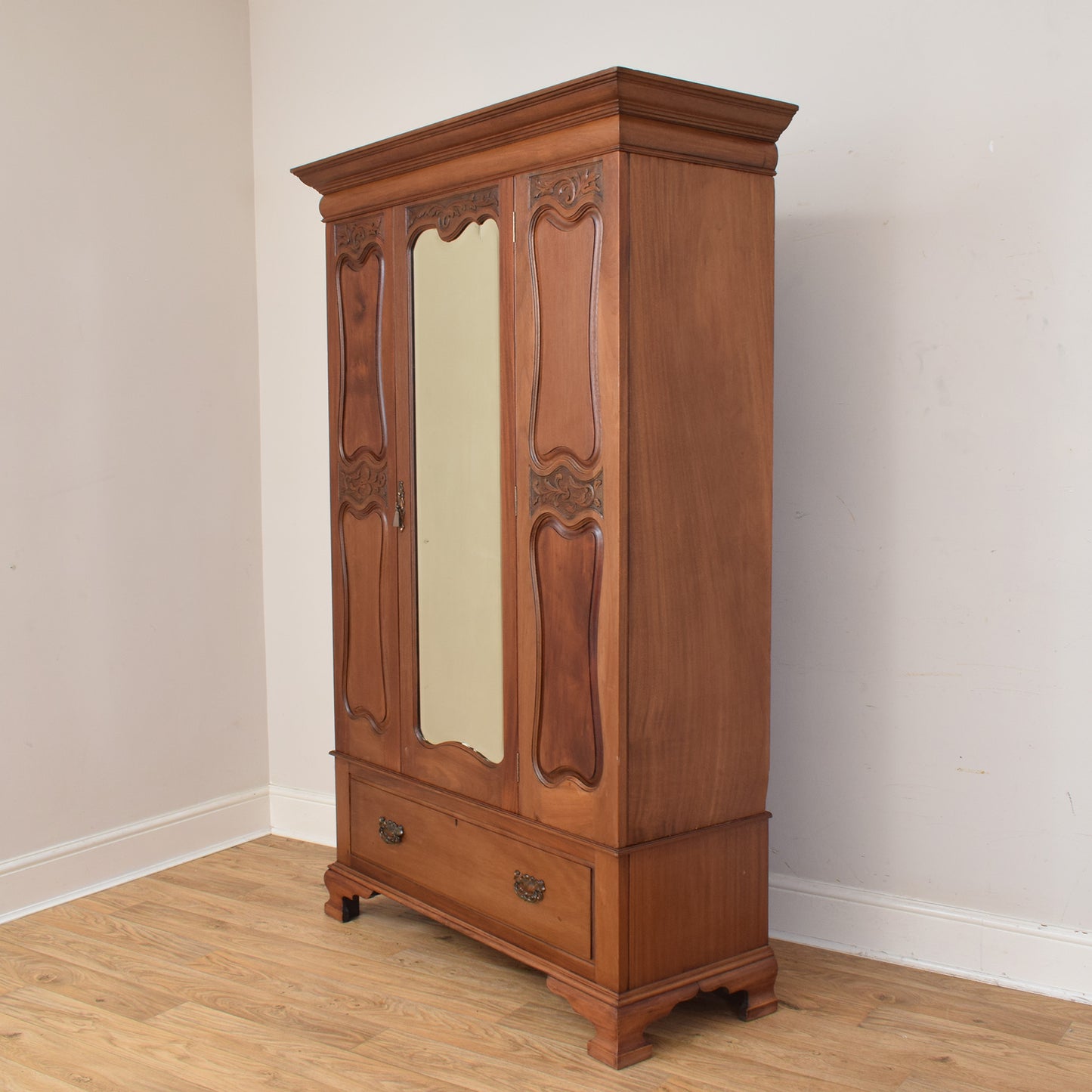 Mahogany Mirrored Wardrobe