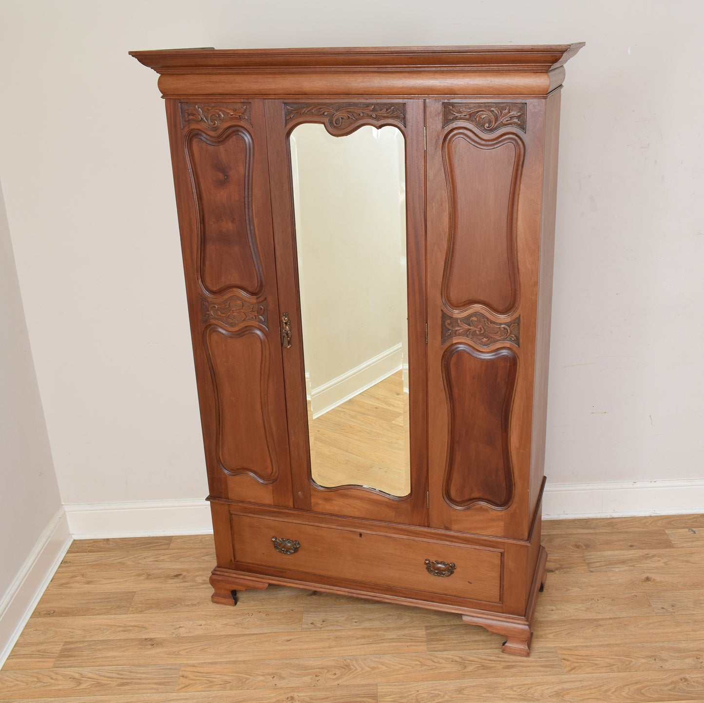Mahogany Mirrored Wardrobe