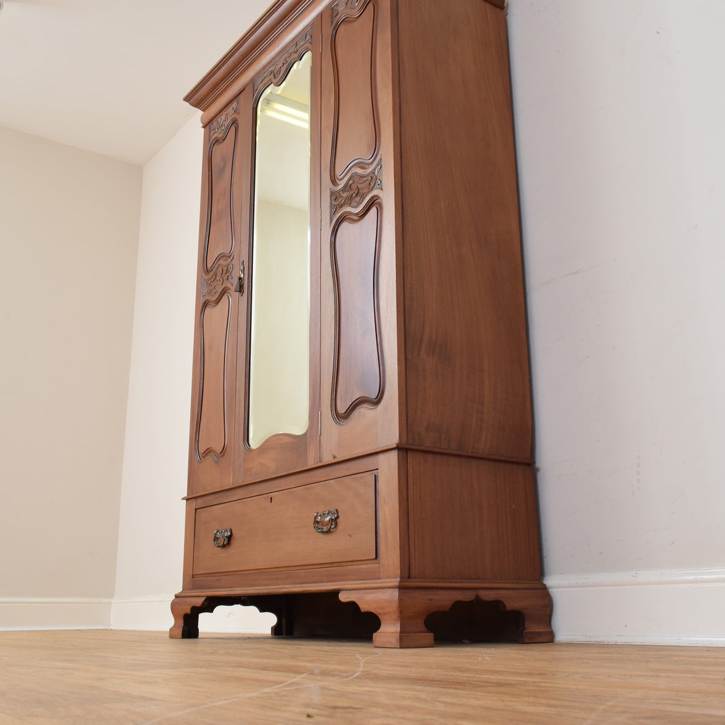 Mahogany Mirrored Wardrobe