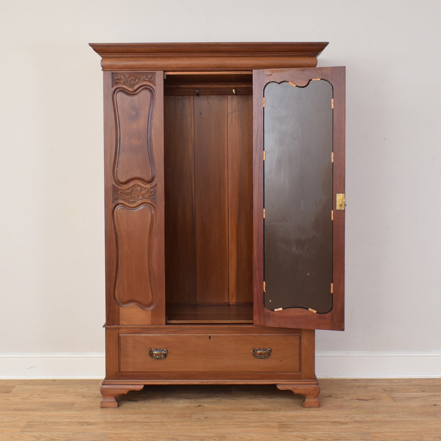 Mahogany Mirrored Wardrobe