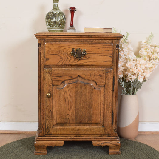 Large Solid Oak Bedside