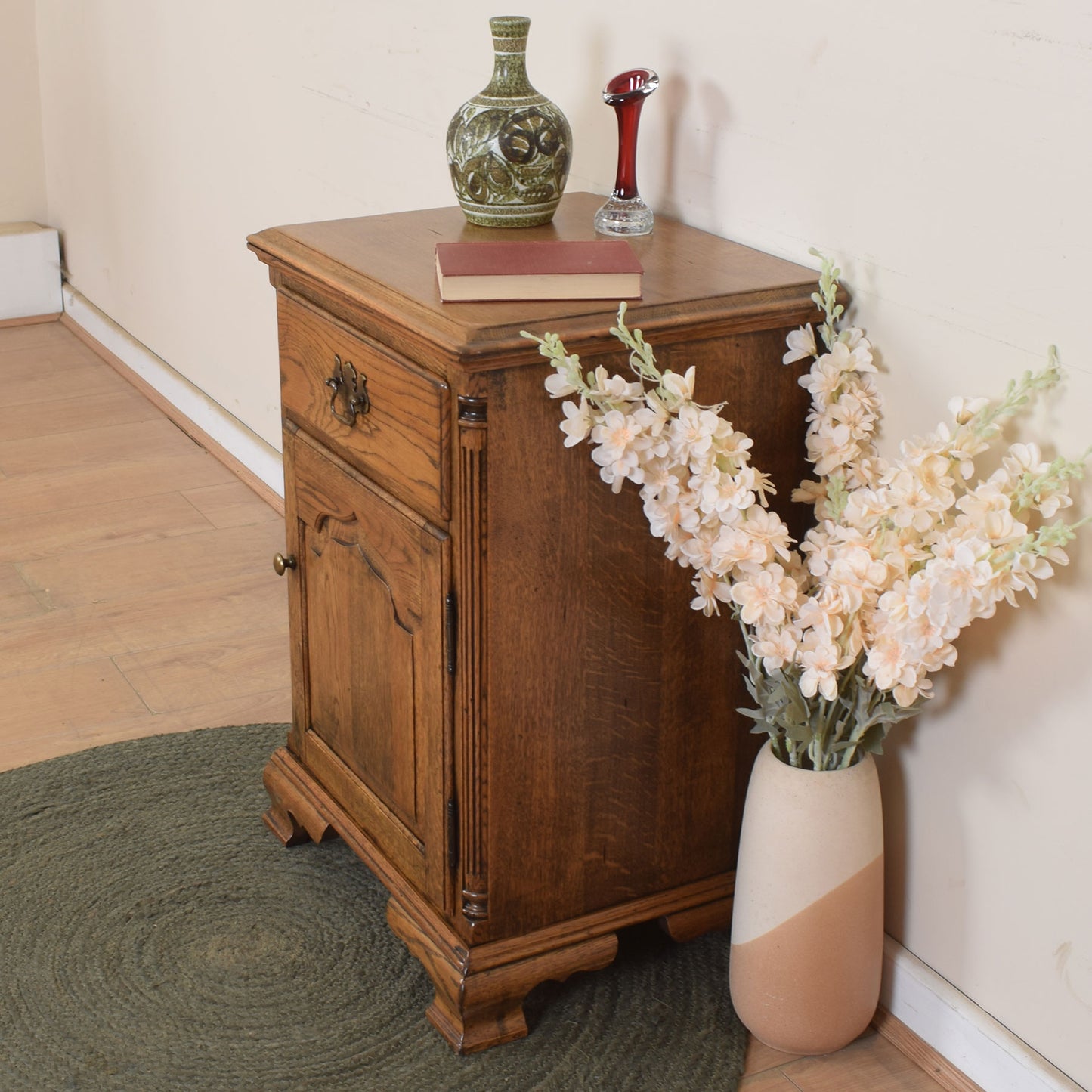 Large Solid Oak Bedside