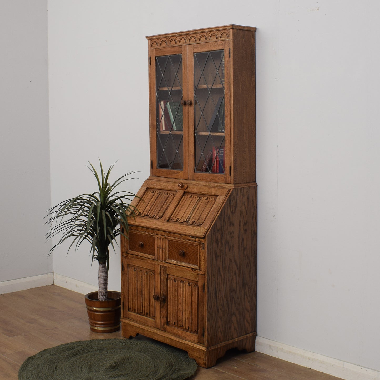 Oak Bureau Bookcase