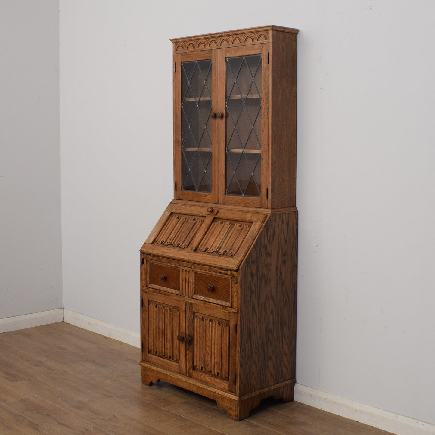 Oak Bureau Bookcase