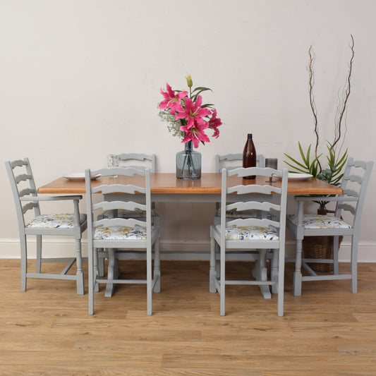Painted Table And Six Chairs