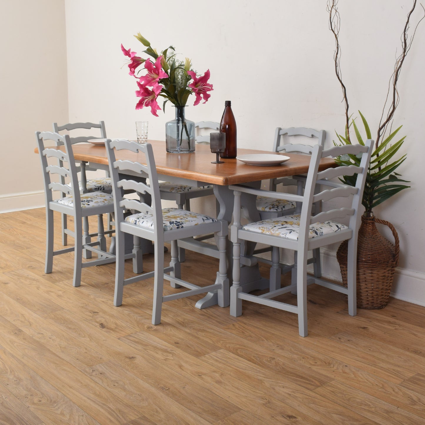 Painted Table And Six Chairs
