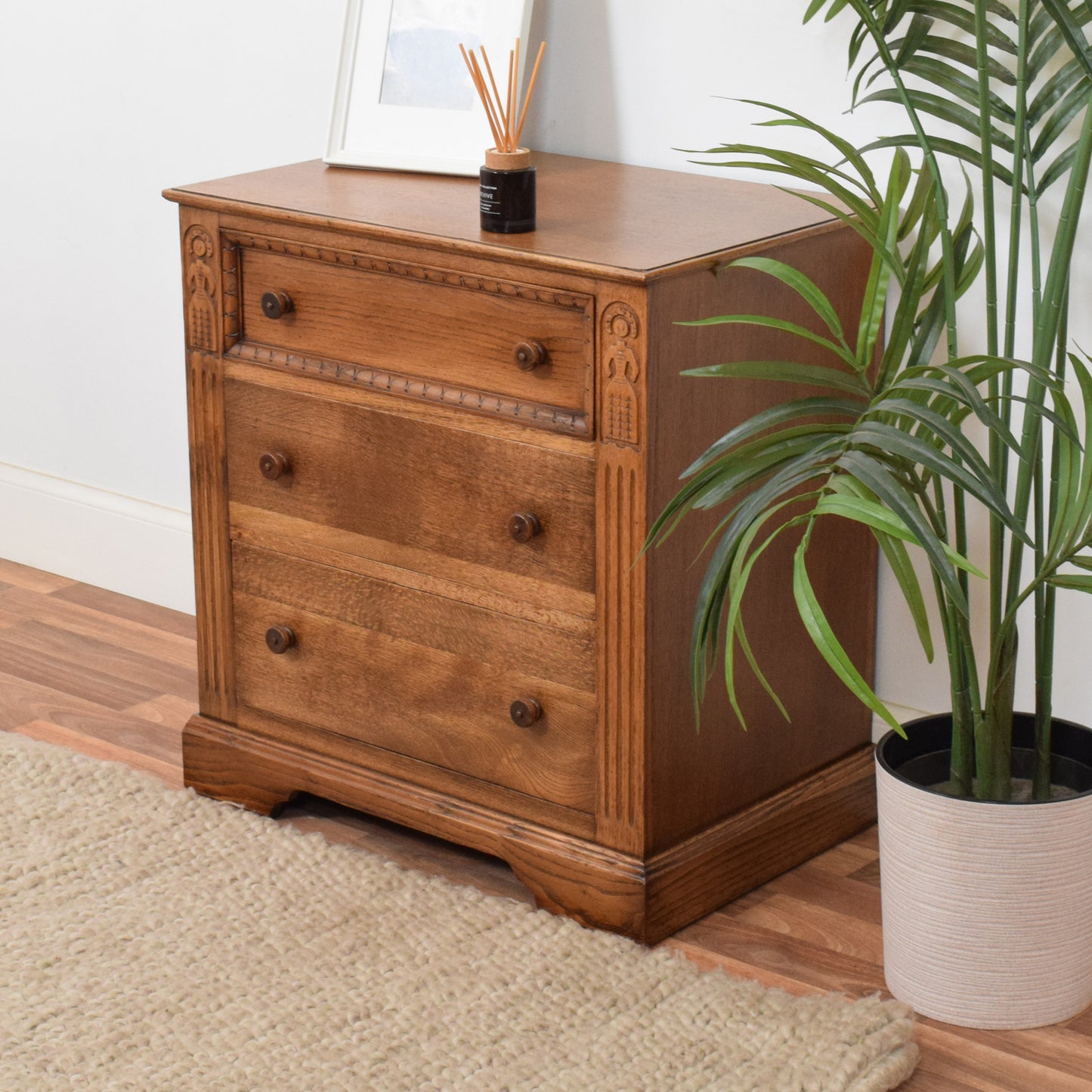 Carved Oak Chest of Drawers