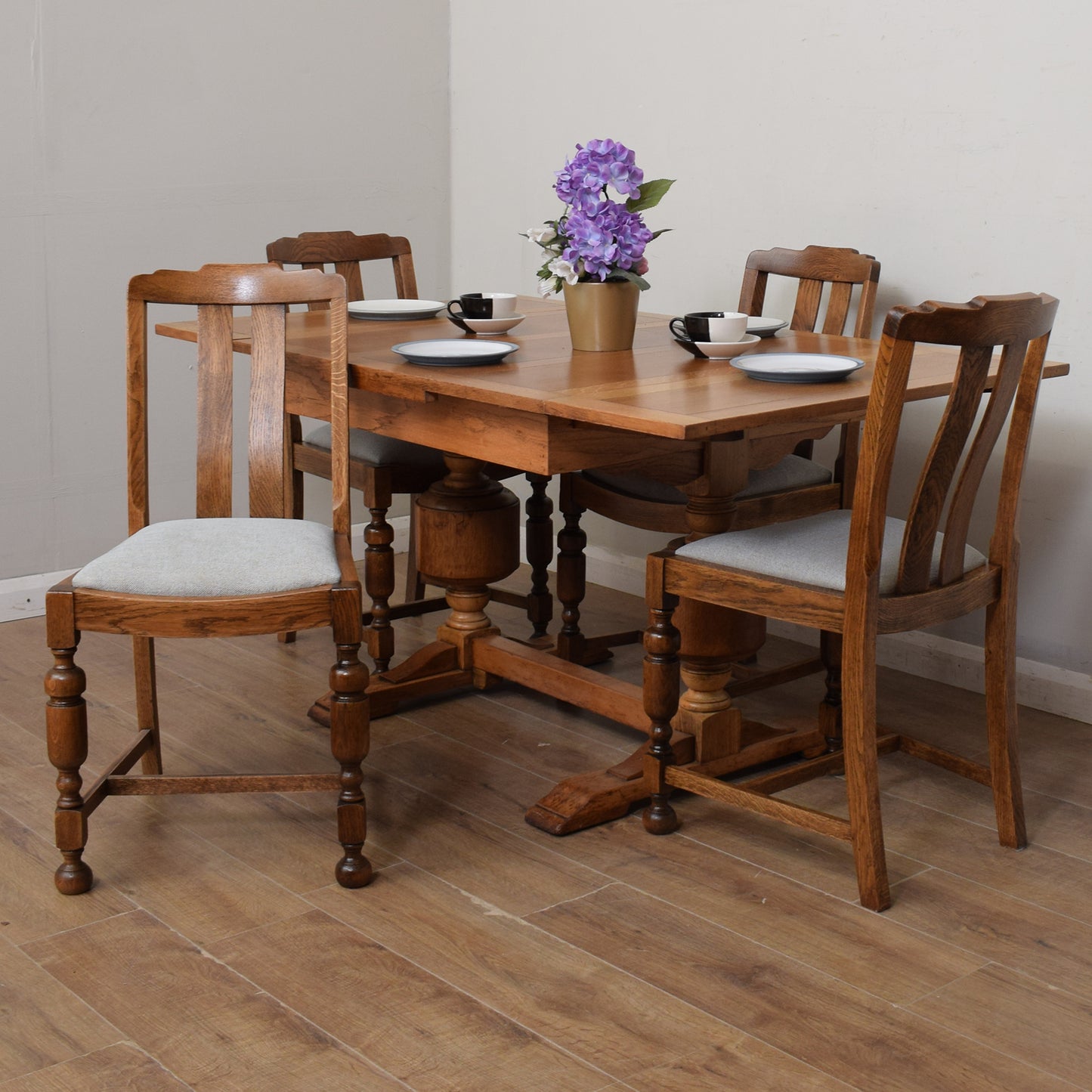 Draw Leaf Table & Four Chairs