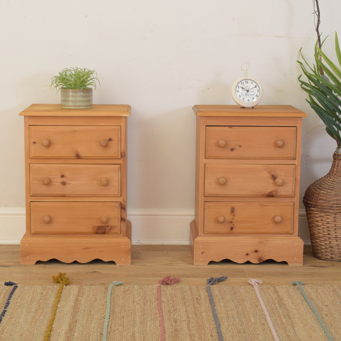 Pair Of Pine Bedsides