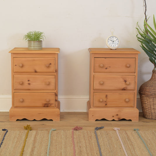 Pair Of Pine Bedsides
