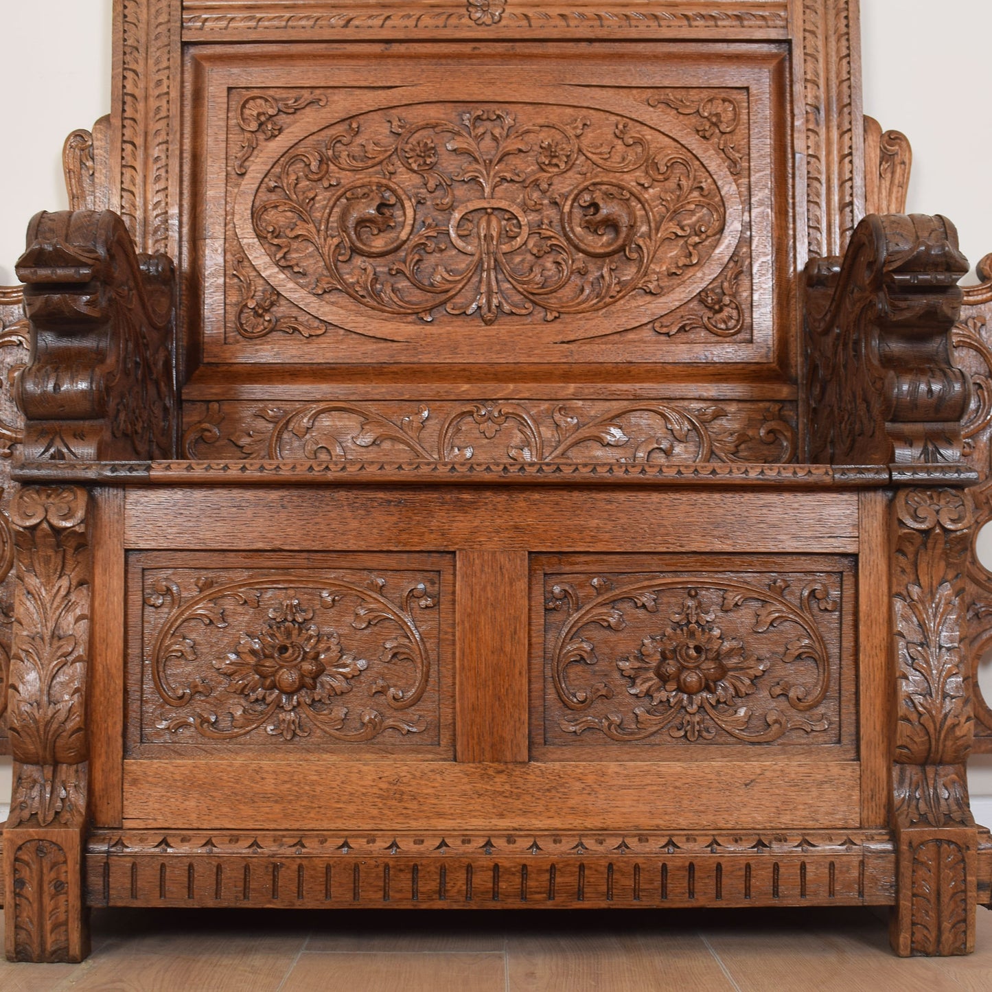 Ornate Carved Oak Settle