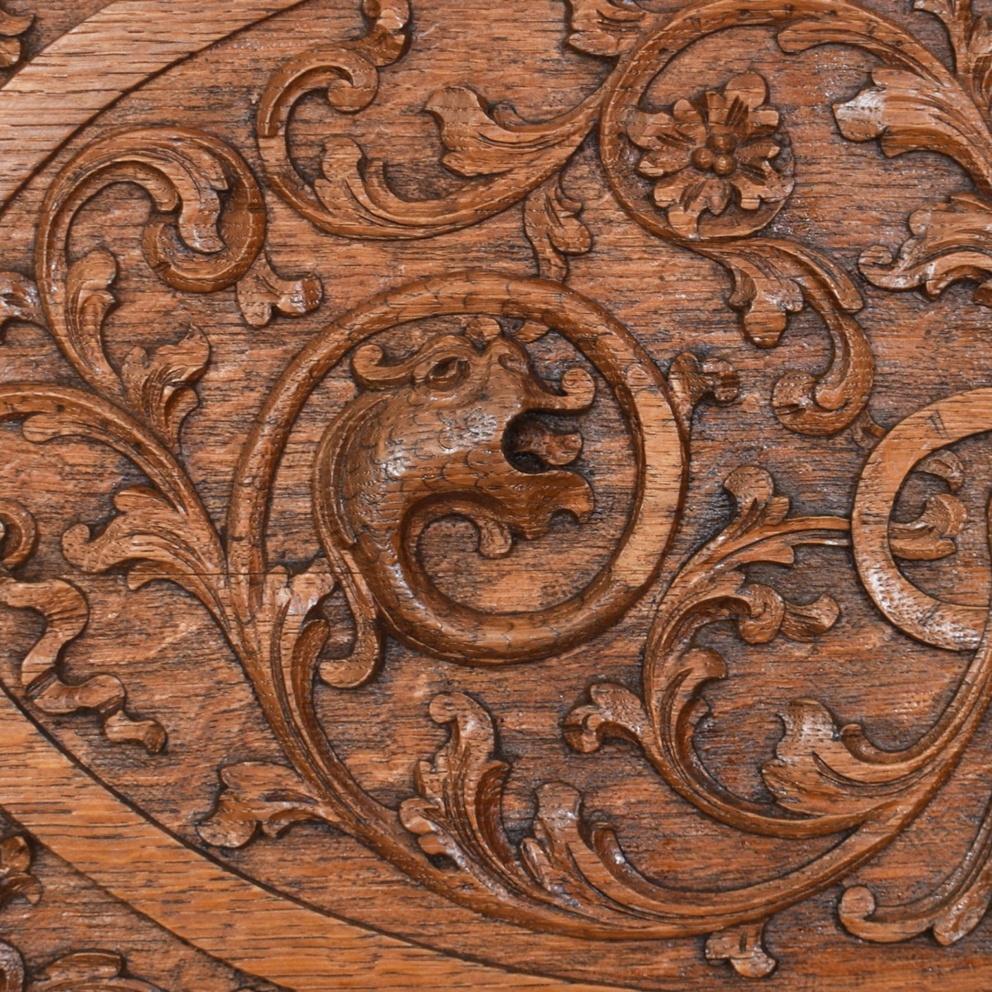 Ornate Carved Oak Settle